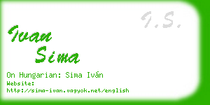 ivan sima business card